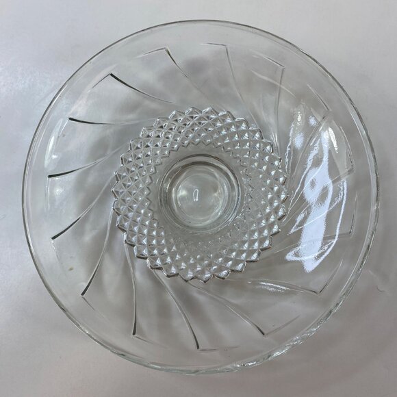 3 Crystal Glass Lidded Bowls Candy Dishes Textured Etched Swirl Design Vintage - Picture 5 of 10